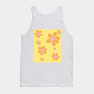 pattern flower pink orange yellow 70s Tank Top